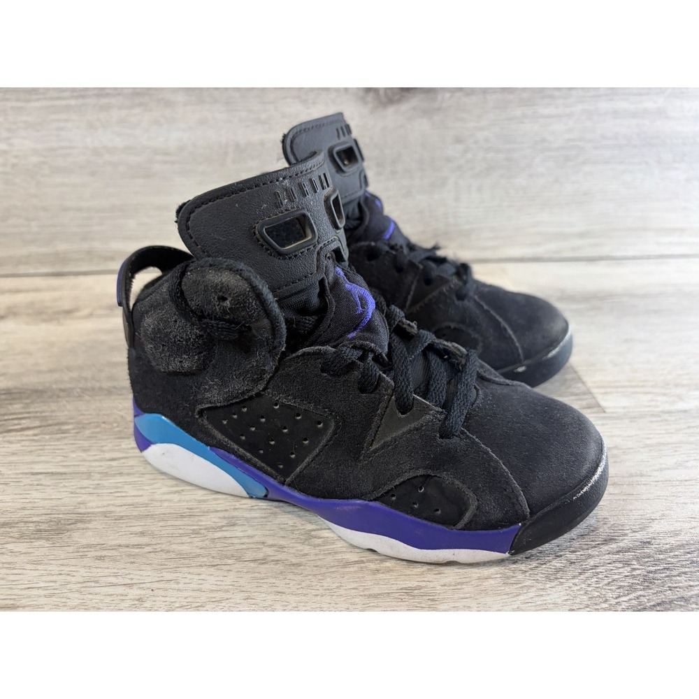 Jordan 6 Retro (PS) Air Jordan High Top Boys Sneakers Black Blue Size 11C